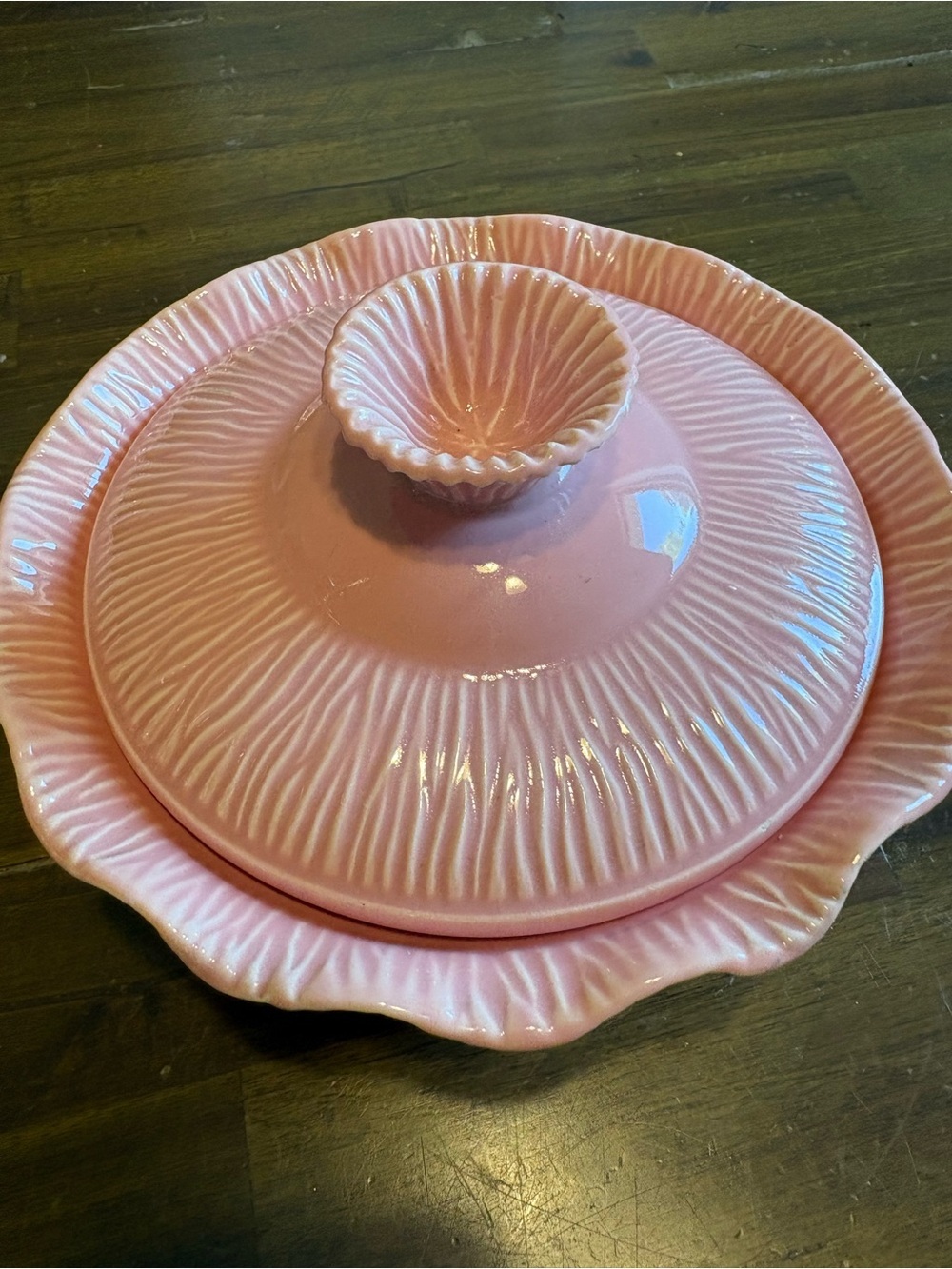 Vintage Miramar Of California Pottery Pink 10" Oven Safe Casserole Shabby Chic